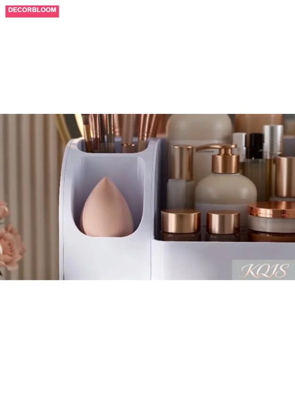 Large Makeup Organizer Countertop with Drawers and Brush Holders
